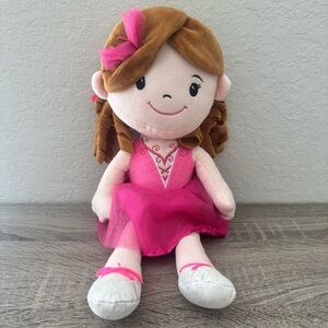 Ballerina Girl Doll Brunette Plush 16” Walgreens Stuffed Toy With Pink Tutu